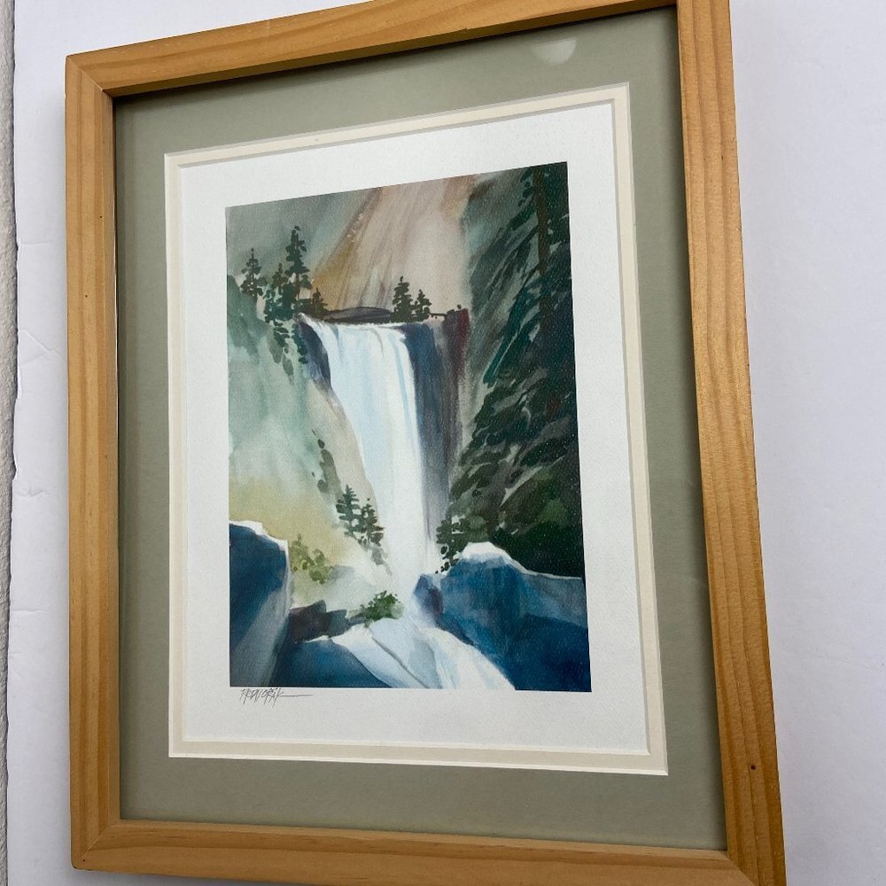 Watercolor Art  Robert Regis Dvorak  Signed  Falls Wooden Framed
